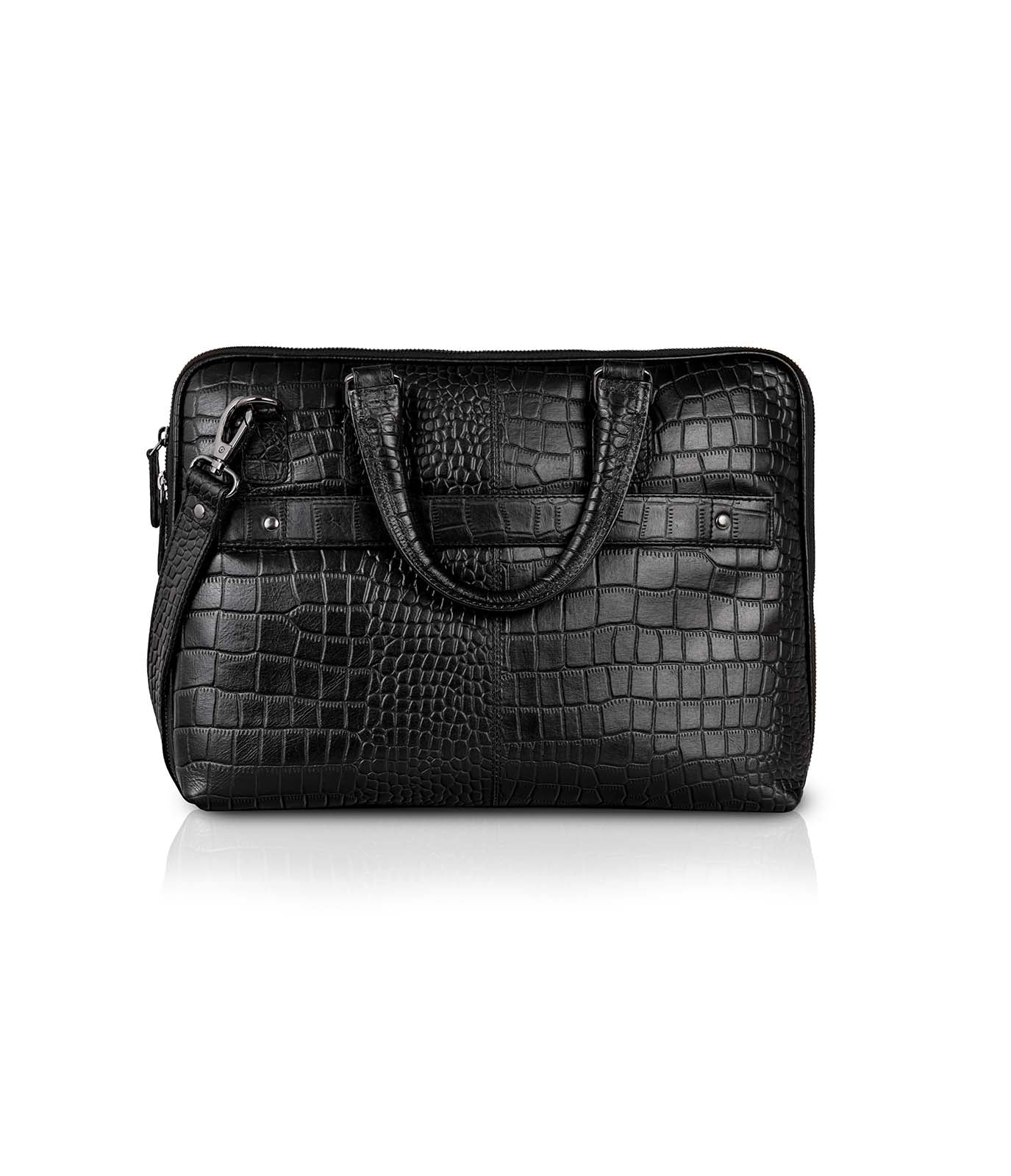 Black Croco Laptop Bag