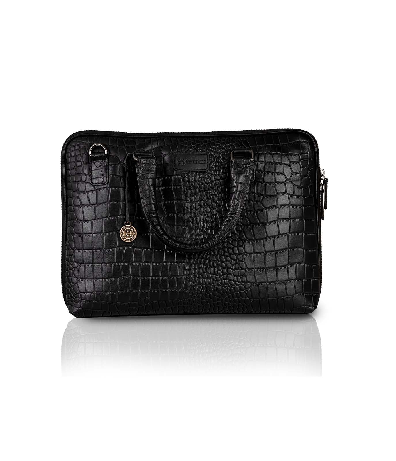 Black Croco Laptop Bag