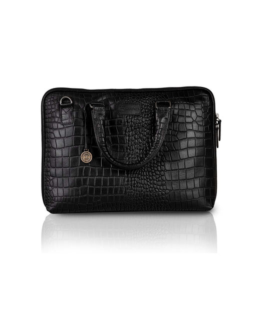 Black Croco Laptop Bag