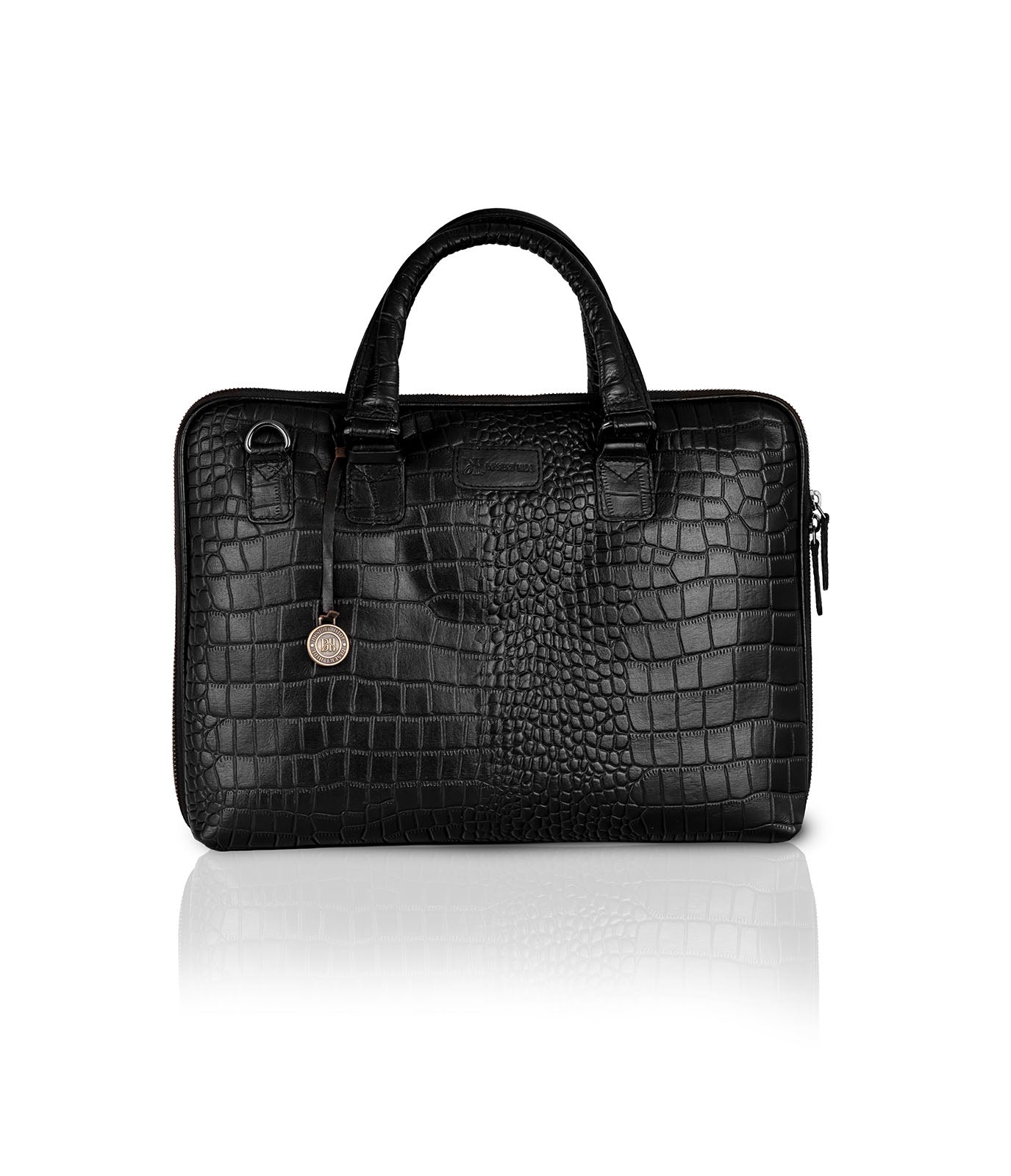 Black Croco Laptop Bag