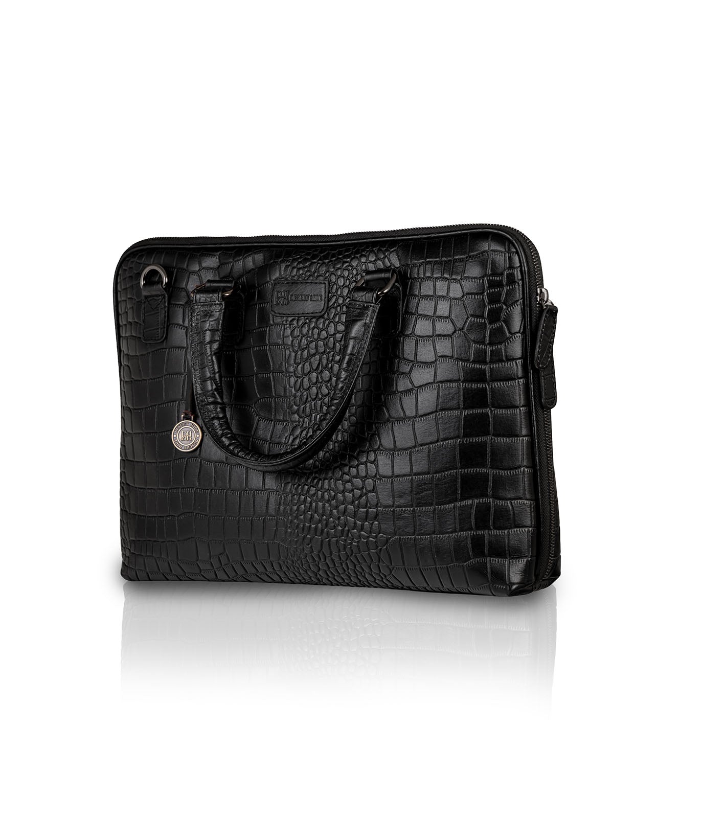 Black Croco Laptop Bag