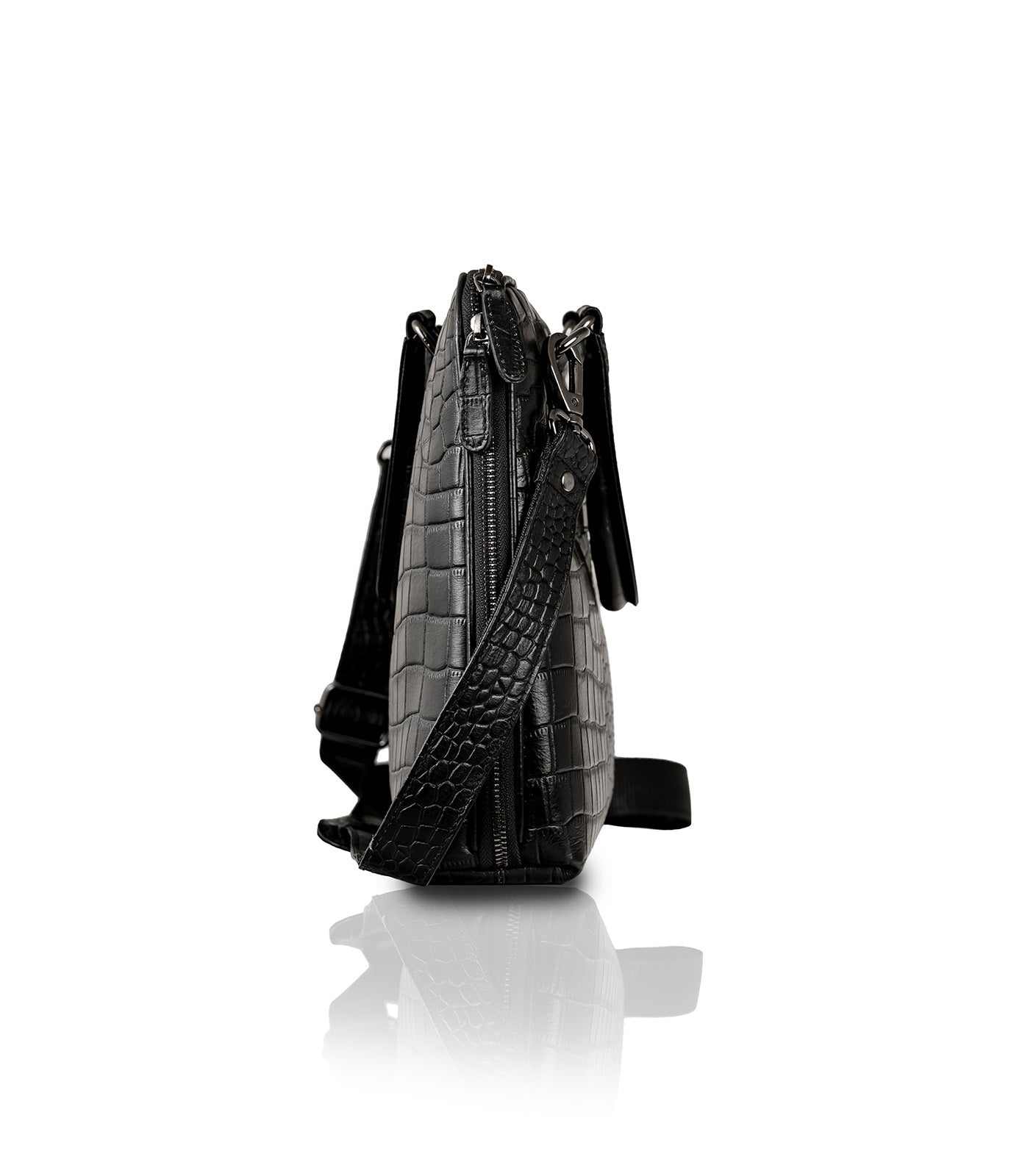 Black Croco Laptop Bag