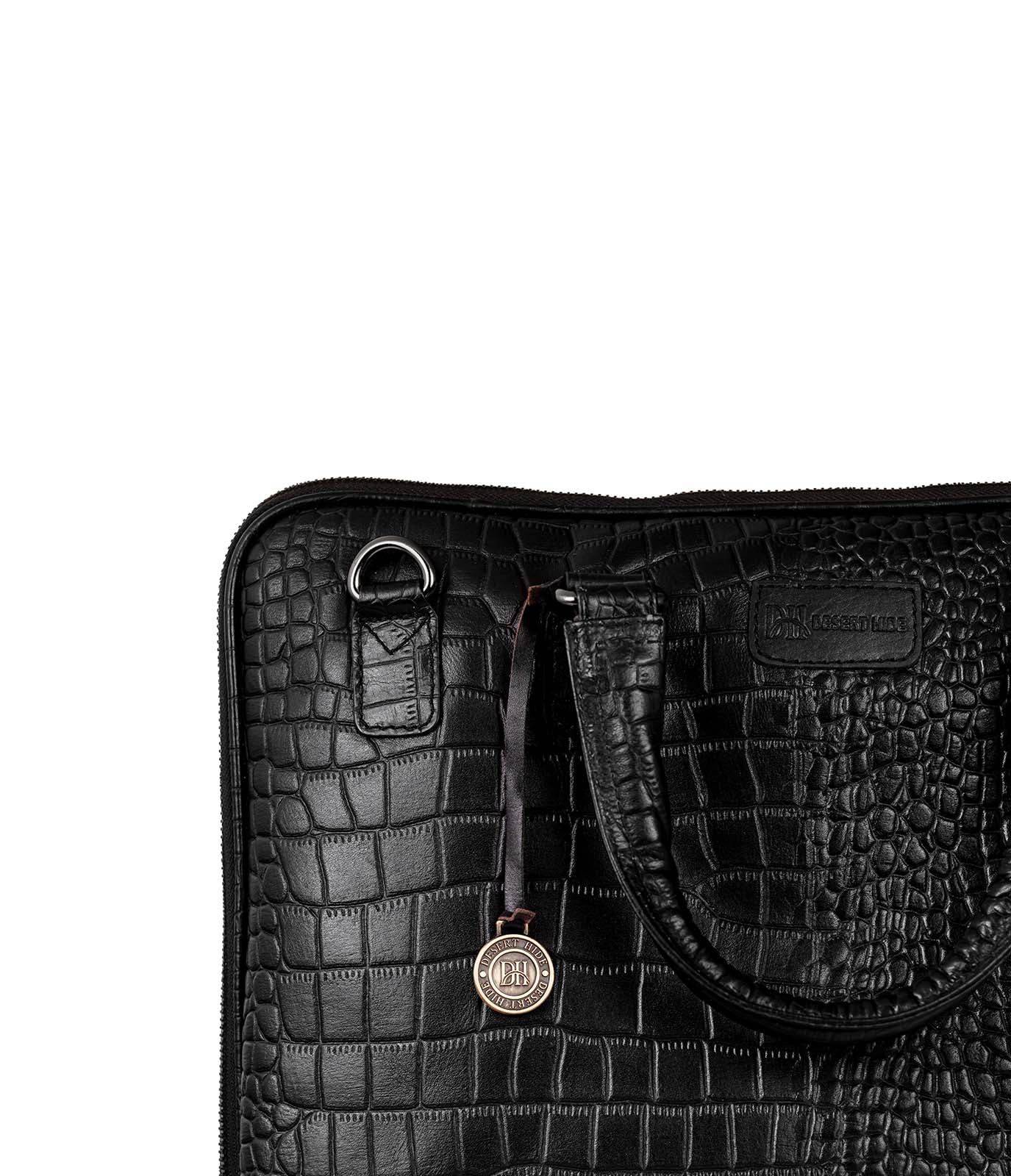 Black Croco Laptop Bag