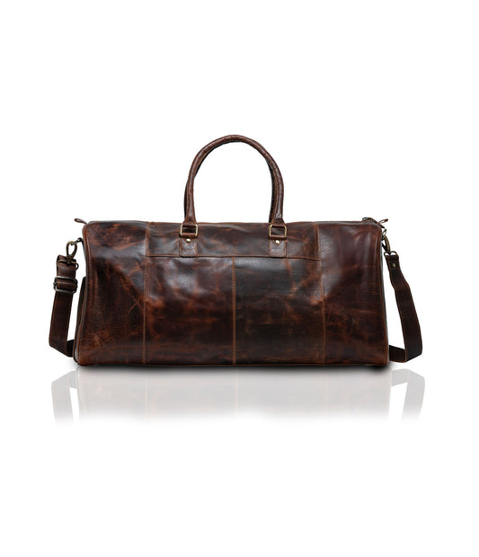 Oily Tan Leather Duffel Bag