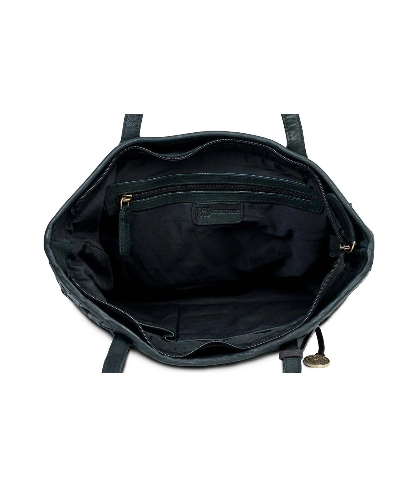 Black Washed Leather Tote Bag