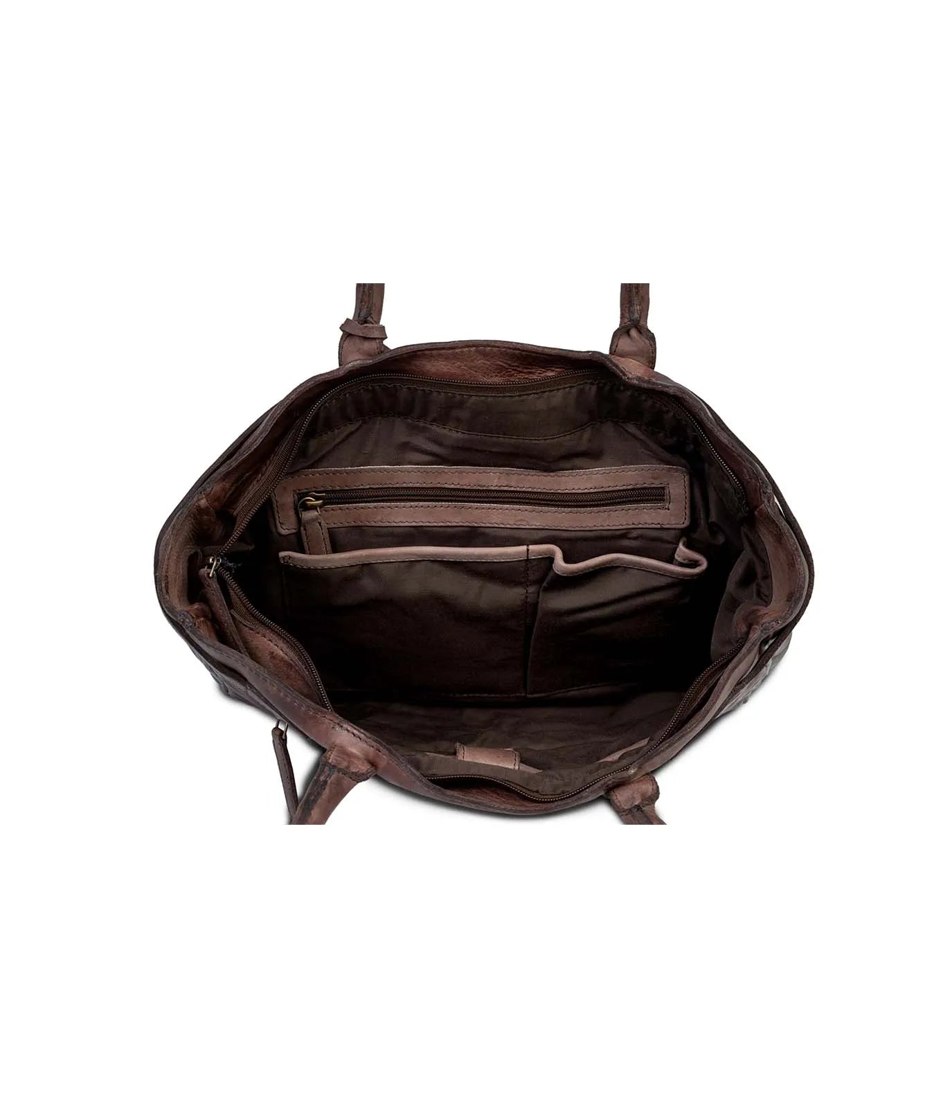Brown Washed Premium Leather Tote Bag