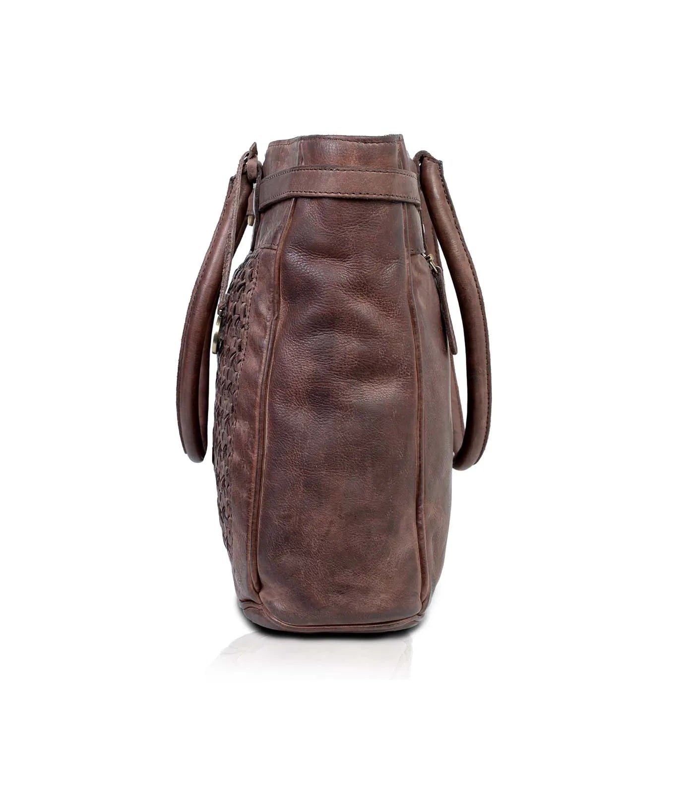 Brown Washed Premium Leather Tote Bag