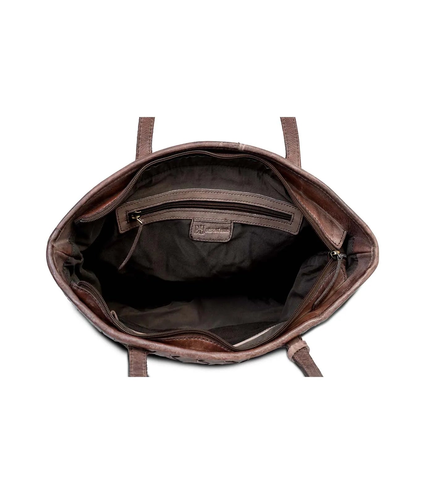 Brown Washed Leather Tote Bag