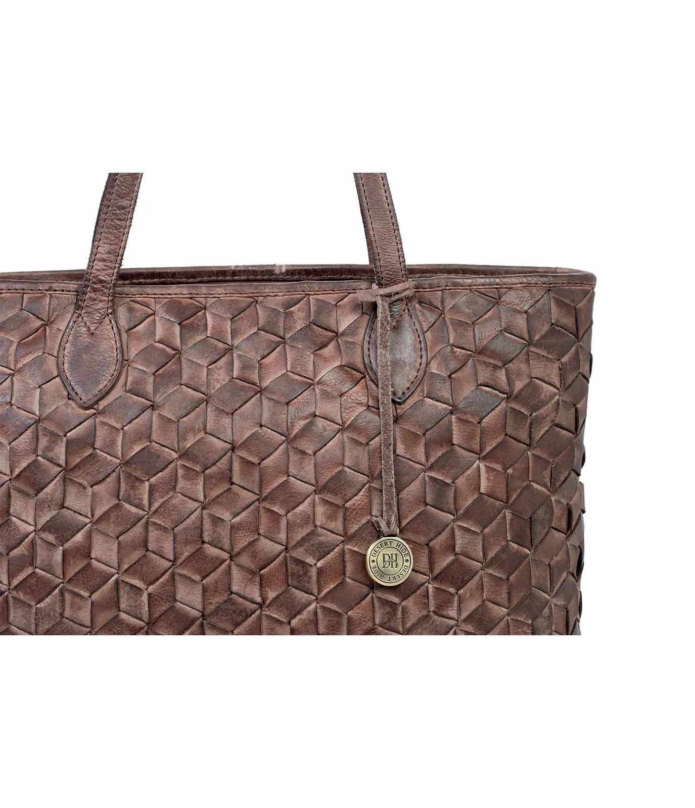 Brown Washed Leather Tote Bag