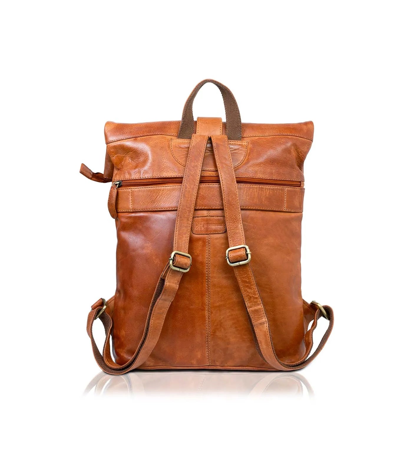 Cognac Washed Leather Backpack