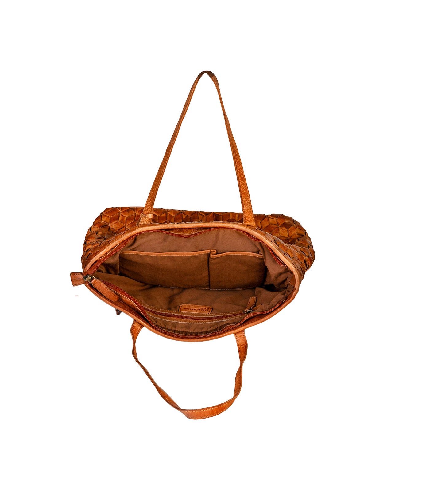 Cognac Washed Premium Leather Tote Bag