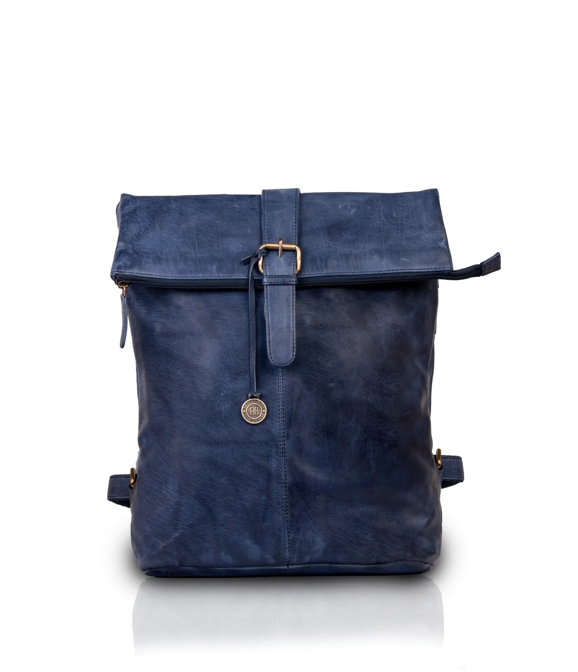 Blue Washed Leather Backpack – Desert Hide