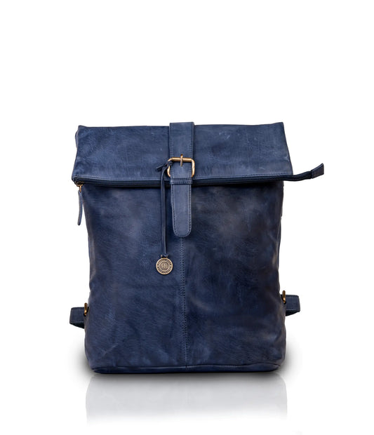 Blue Washed Leather Backpack – Desert Hide