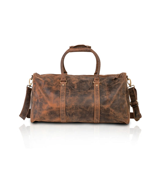 Hunter Brown Leather Duffel Bag